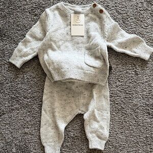 Nordstrom Light Gray Knit Baby Outfit